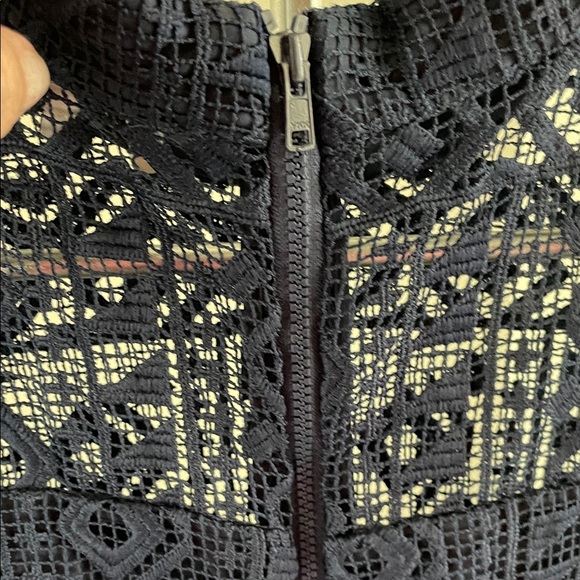 Parker Navy Blue Lace Shorts Romper - Picture 5 of 7